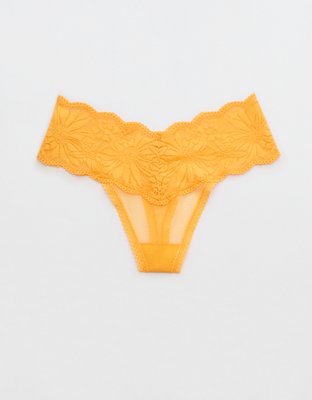 Aerie Hibiscus Lace Thong Underwear