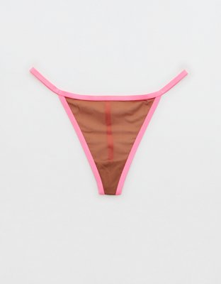 Aerie Mesh Ruched String Thong Underwear