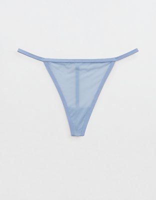 Aerie High Cut Cotton Mesh Thong Underwear