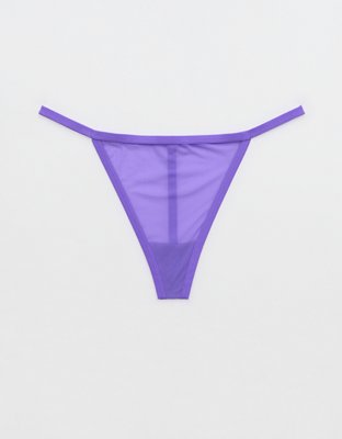 aerie ribbed seamless heather thong underwear - 5444-7231-417 - μπλε -  Γυναικεία Στρίνγκ και Μπραζίλ - Shopistas
