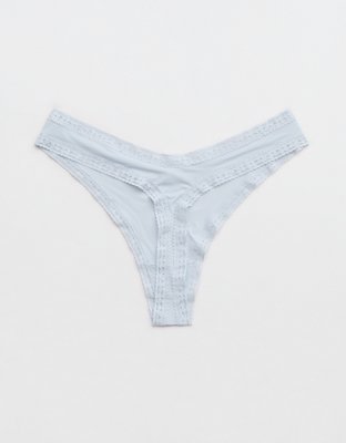 SMOOTHEZ Microfiber Lace High Cut Thong Underwear