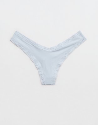SMOOTHEZ Microfiber Lace High Cut Thong Underwear