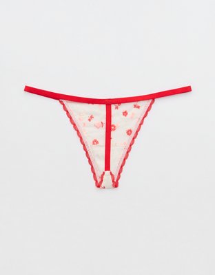 Show Off Embroidery String Thong Underwear