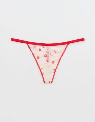 Show Off Embroidery String Thong Underwear