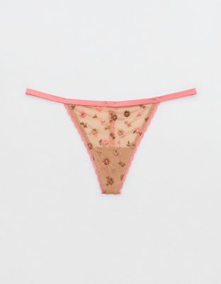 Show Off Embroidery String Thong Underwear