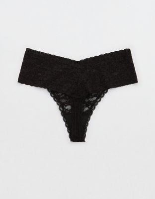 Show Off Vintage Lace Wide Waistband Thong Underwear