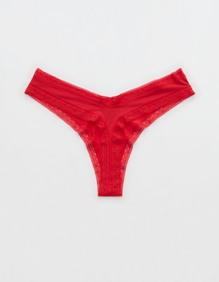 SMOOTHEZ Microfiber Lace Thong Underwear