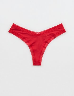 SMOOTHEZ Microfiber Lace Thong Underwear