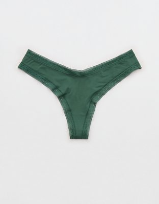 SMOOTHEZ Microfiber Lace Thong Underwear