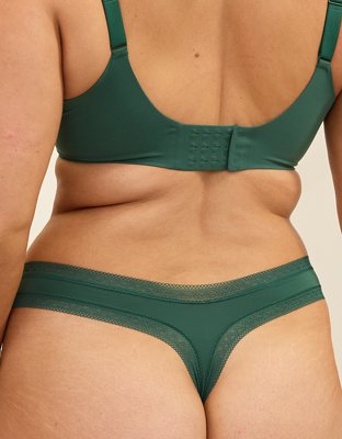 SMOOTHEZ Microfiber Lace Thong Underwear
