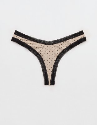SMOOTHEZ Microfiber Lace Thong Underwear