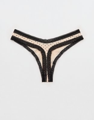 SMOOTHEZ Microfiber Lace Thong Underwear