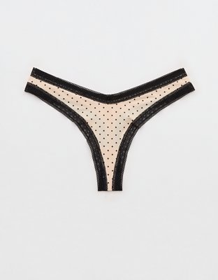 SMOOTHEZ Microfiber Lace Thong Underwear