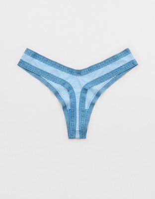 SMOOTHEZ Microfiber Lace High Cut Thong Underwear