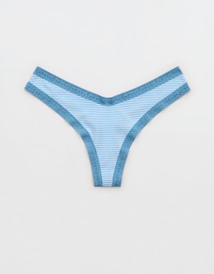 SMOOTHEZ Microfiber Lace High Cut Thong Underwear