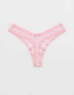 SMOOTHEZ Microfiber Lace High Cut Thong Underwear