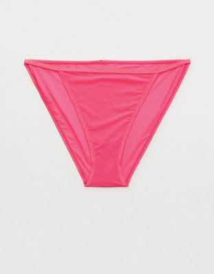 Aerie High Cut Cotton Mesh Thong Underwear