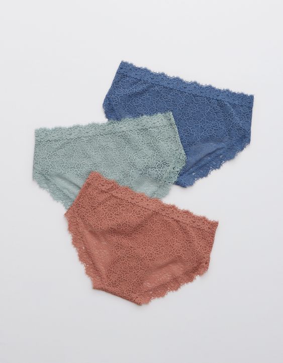 Aerie Eyelash Lace Boybrief Underwear 3-Pack