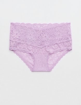 Aerie Sunnie Blossom Lace High Waisted Boybrief Underwear In Beige