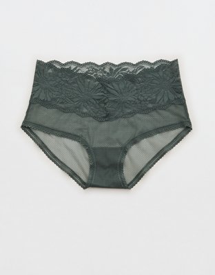 Aerie Eyelash Lace Boybrief Underwear In Black