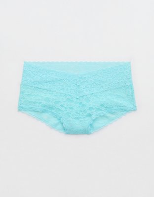 CLZOUD Cheeky Plus Size Underwear Light Blue Knitting Cotton