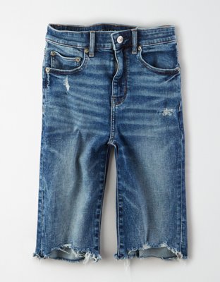 AE Super High-Waisted Denim Bermuda Biker Short