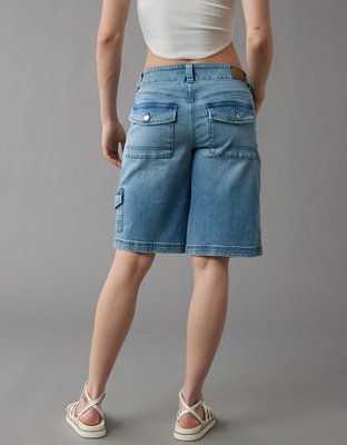 Женские брюки American Eagle AE Dreamy Drape Low-Rise Baggy Bermuda Cargo Short — фото 2