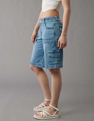 Женские брюки American Eagle AE Dreamy Drape Low-Rise Baggy Bermuda Cargo Short — фото 5