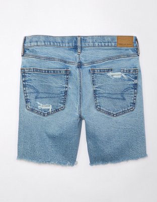 AE Strigid Bermuda Denim Short Perfecto de 8" con Rasgados