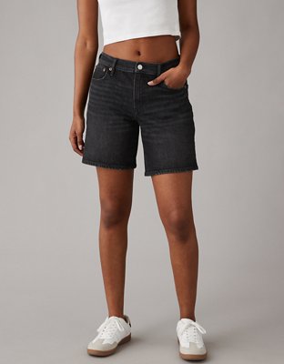 Black ripped hot sale bermuda shorts