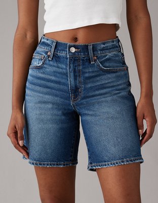 American Eagle Womens Distressed Casual Denim Shorts, Blue, 6 