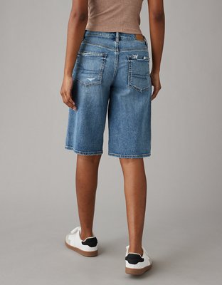 AE Dreamy Drape Low-Rise Baggy Bermuda Distressed Short