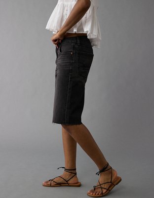 Женские джинсы American Eagle AE Dreamy Drape Stretch Low-Rise Baggy Bermuda Denim Short — фото 4