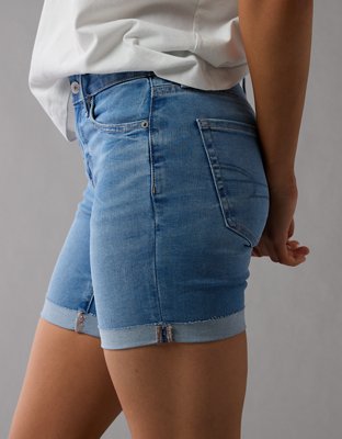 AE Next Level Bermuda Denim Short Skinny Tiro Bajo