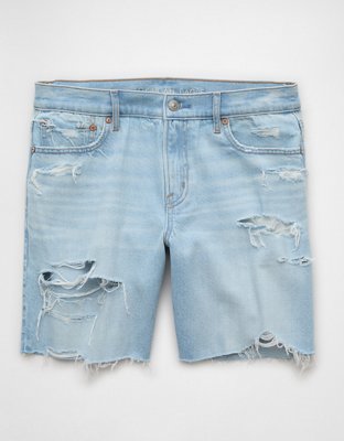 AE 8" Strigid Ripped Perfect Denim Bermuda Short