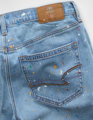 AE 11" Pride Dreamy Drape Stretch Denim High-Waisted Jort
