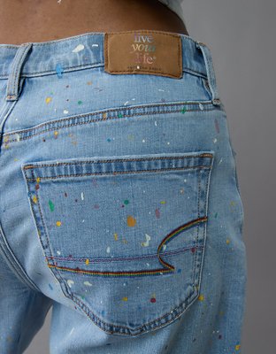 AE 11" Pride Dreamy Drape Stretch Denim High-Waisted Jort