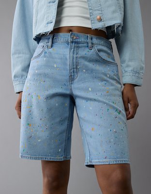 AE 11" Pride Dreamy Drape Stretch Denim High-Waisted Jort