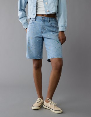 AE 11" Pride Dreamy Drape Stretch Denim High-Waisted Jort