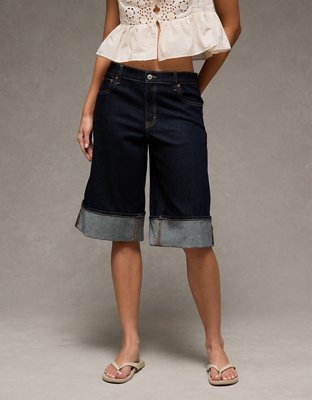 Short en jean à taille basse extensible de 15 po AE