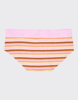 Aerie Undie Boybrief de algodón a rayas con logotipo
