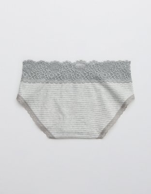 Boybrief de algodón con encaje Eyelash Aerie