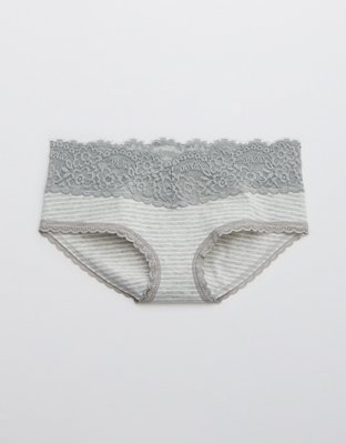 Boybrief de algodón con encaje Eyelash Aerie