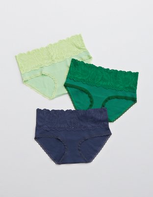 Aerie Waffle Holiday Best Lace Boybrief Underwear 3-Pack