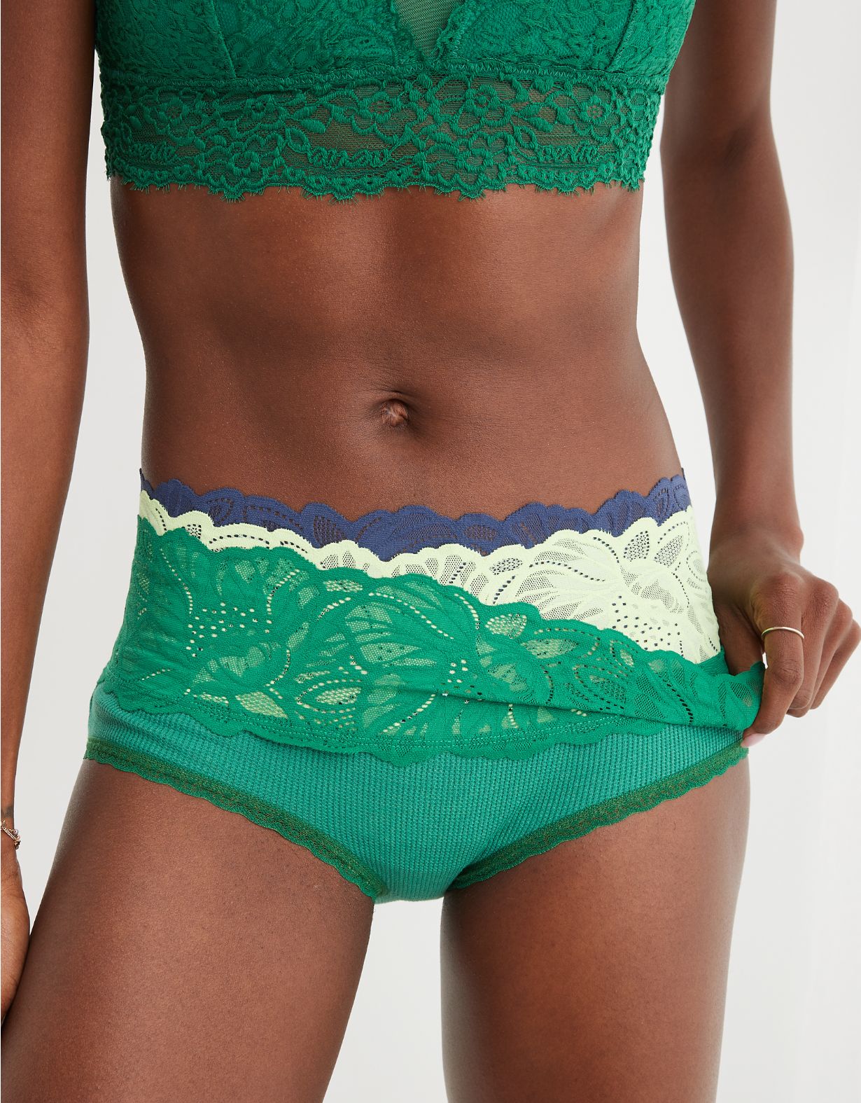 Aerie Waffle Holiday Best Lace Boybrief Underwear 3-Pack