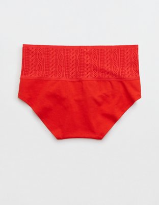 Aerie Cotton Cable Lace Boybrief Underwear