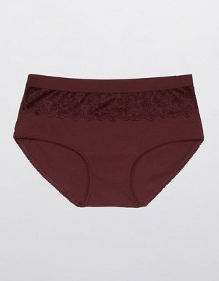 Aerie Snow Angel Lace Cotton Boybrief Underwear