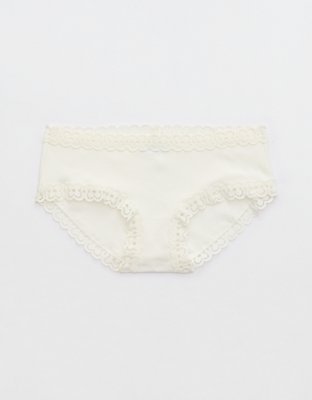 Aerie Superchill Cotton Cozy Lace Thong Underwear