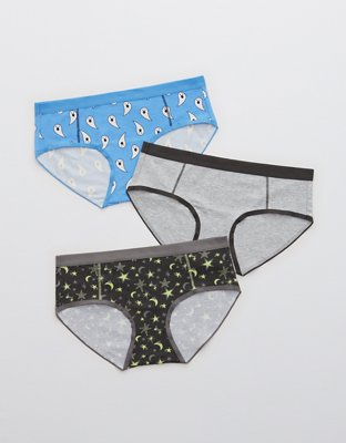 Aerie Cotton Elastic Halloween Boybrief Underwear 3-Pack