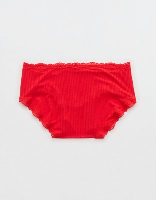 Трусы Superchill Boybrief, кружево, модал — Aerie, цвет: Яркий красный — фото 2